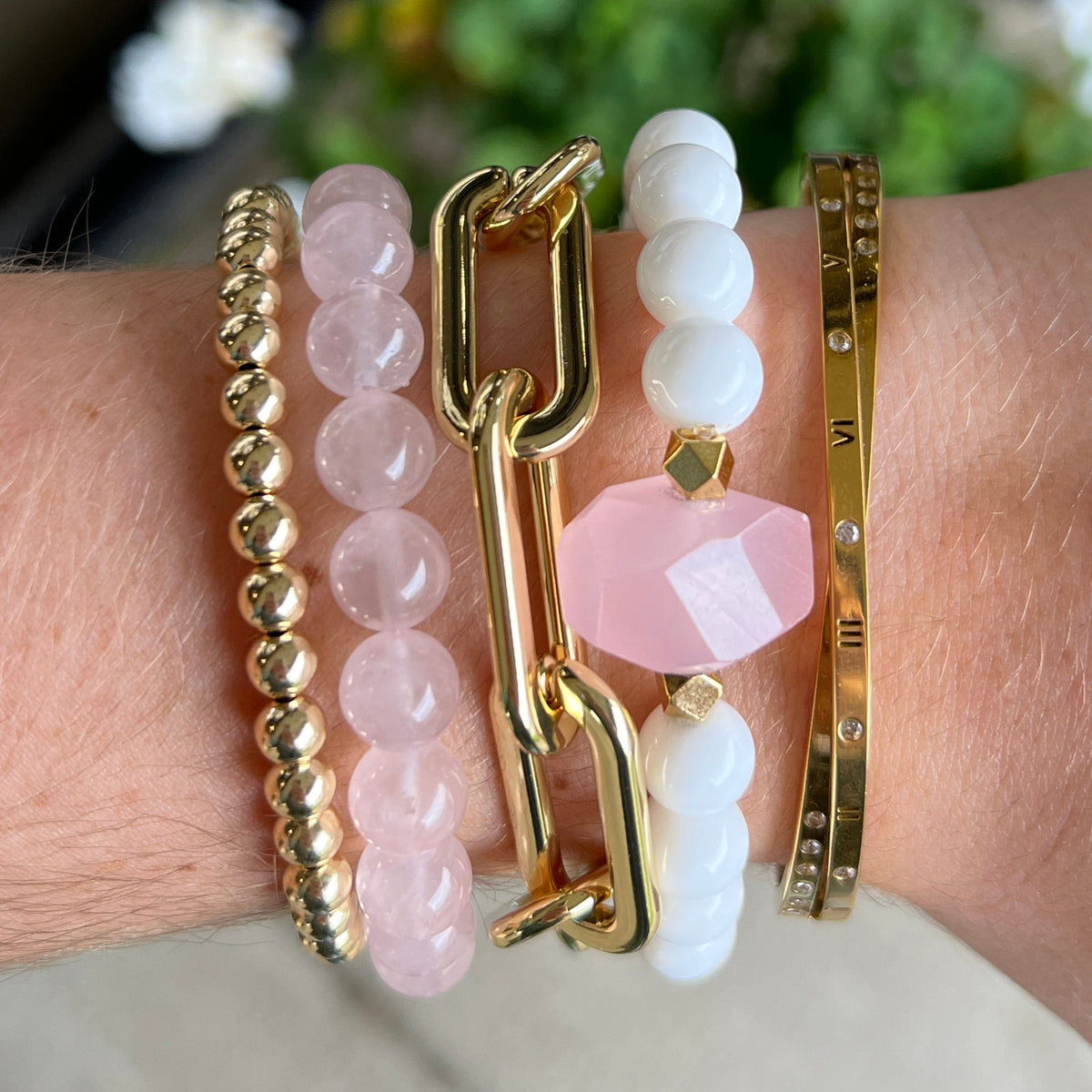 Rose Quartz 8mm Bracelet Centered Jewelry