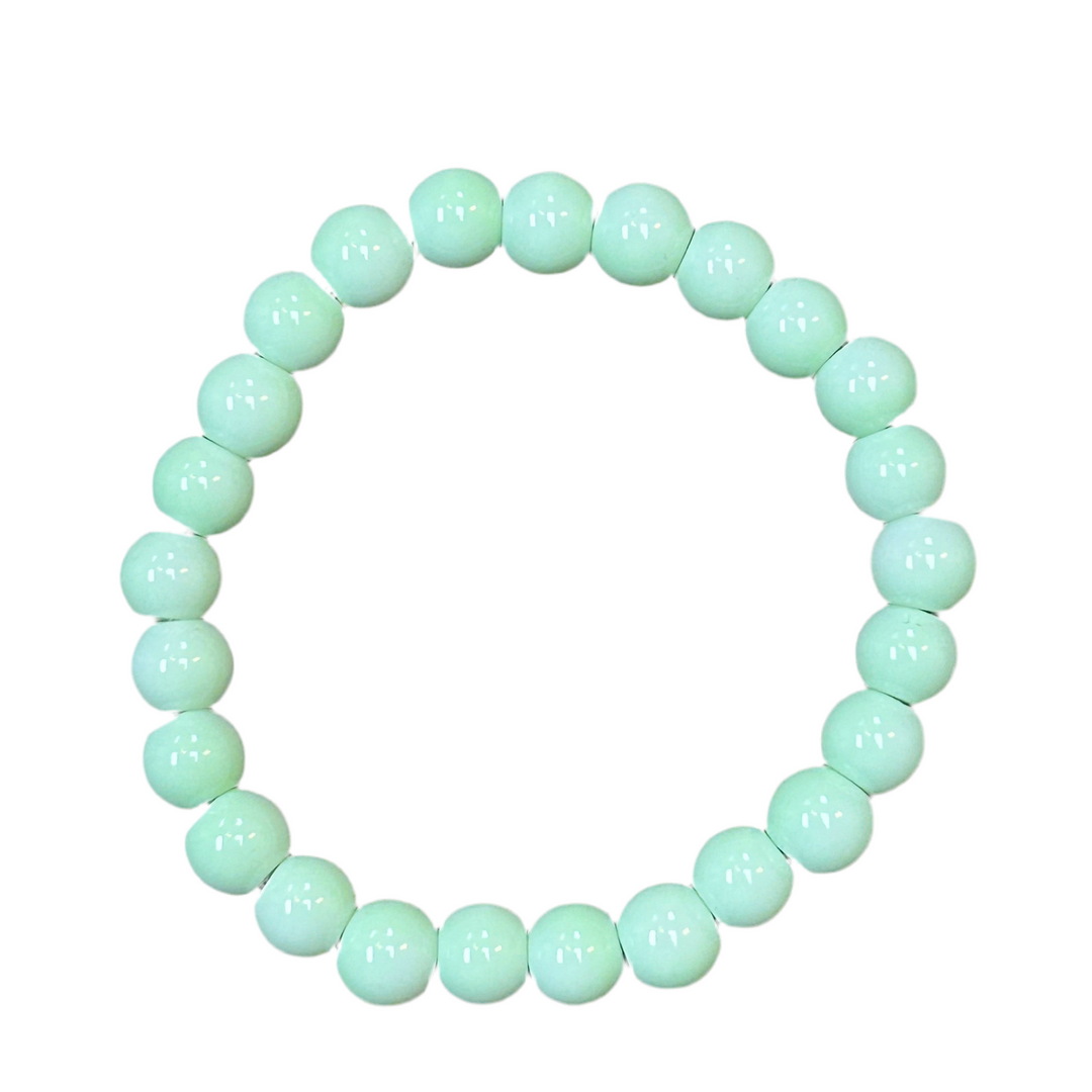 Mint Green Round 8mm Bracelet – Centered Jewelry