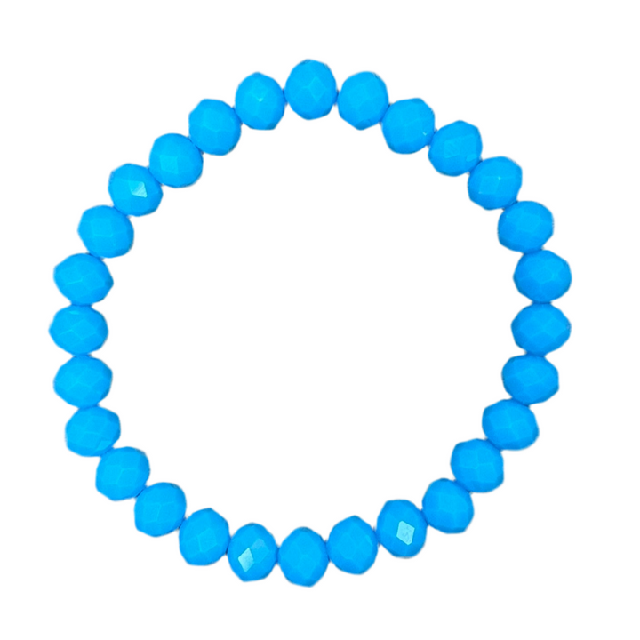 Baby Blue Faceted Rondelle 8mm Bracelet – Centered Jewelry