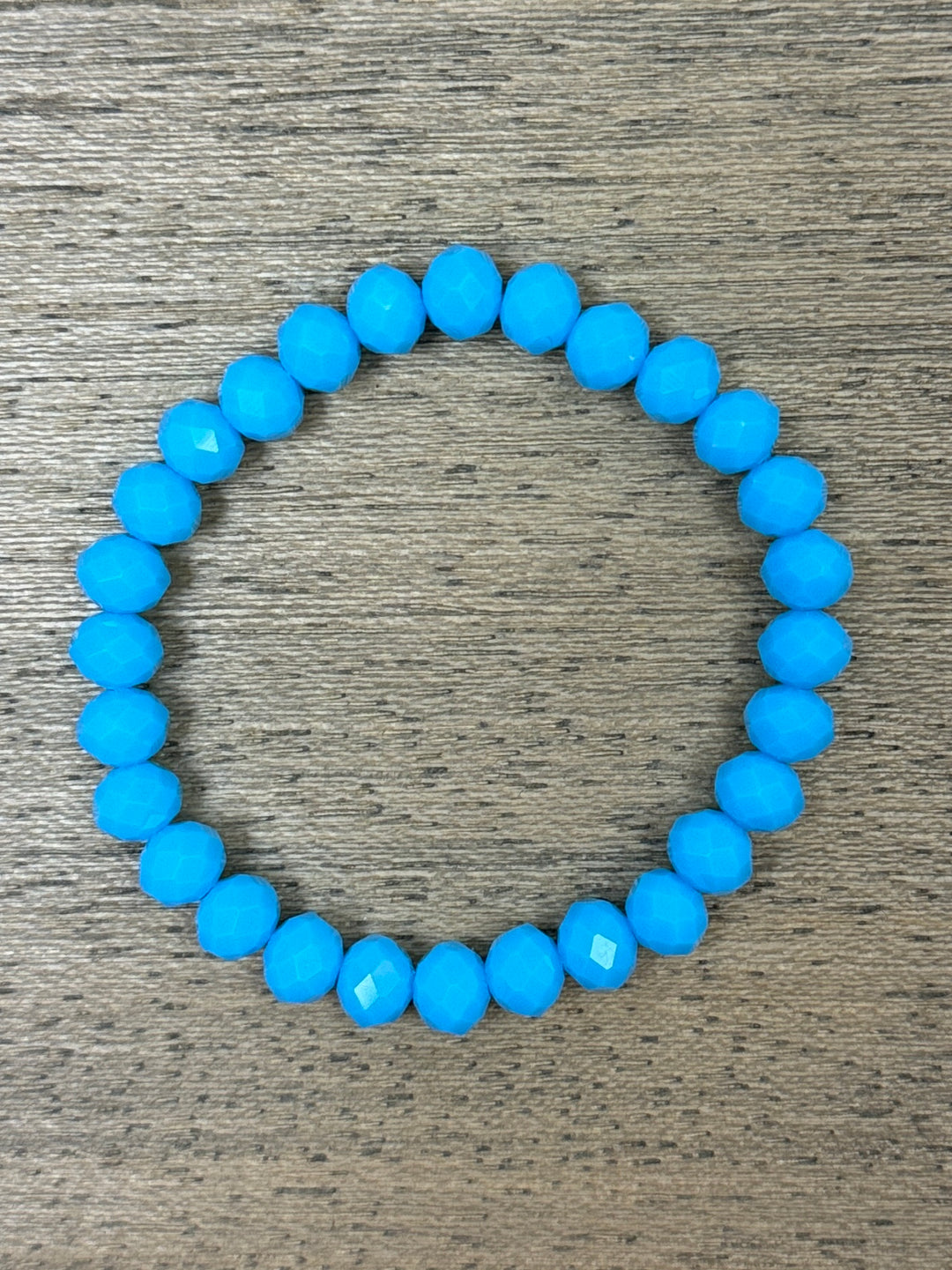 ユニドロブレスレット　ブルー系 Baby Blue Faceted Rondelle 8mm Bracelet – Centered Jewelry