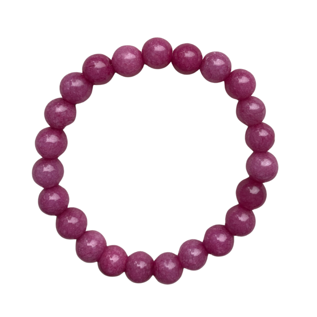 Violet Raspberry Jade 8mm Bracelet – Centered Jewelry
